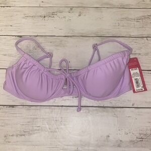 Xhilaration Bikini Top Womens XS Purple Lavender Solid Tie Front NEW Target XS